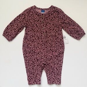 NWT Old Navy Baby Girl 3-6 Months Long-Sleeved Floral Corduroy One-Piece